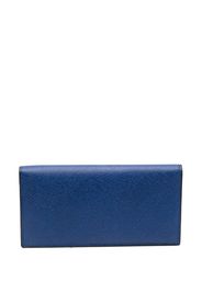 Valextra grained leather vertical wallet - Blu