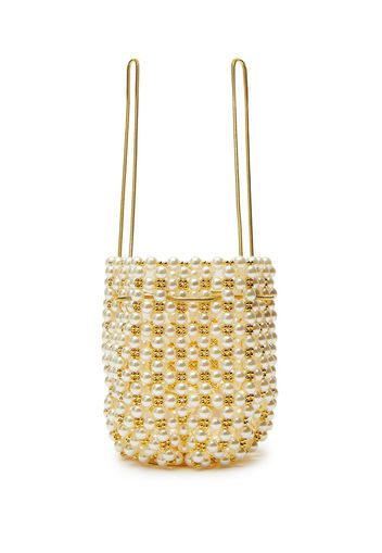 Vanina mini Camelia pearl-embellished backpack - Toni neutri