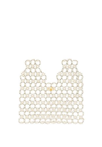 Vanina adage pearl tote shoulder bag - Bianco