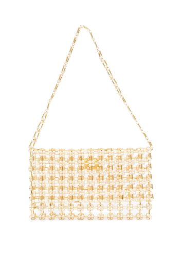 Vanina pearl beaded tote bag - Bianco