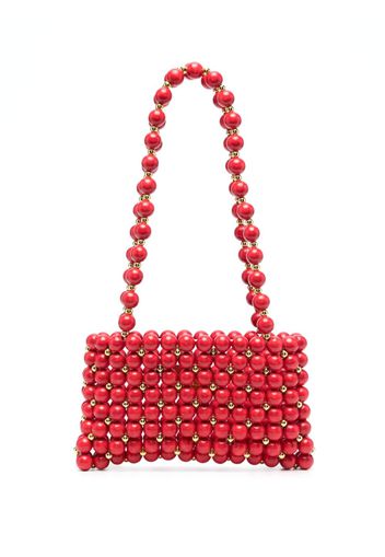 Vanina Capucine beaded shoulder bag - Rosso