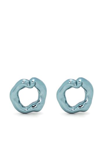 Vann Jewelry Orecchini a bottone Irregular Circle - Blu