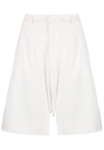 Vaquera lace-up cotton knee-length shorts - Bianco