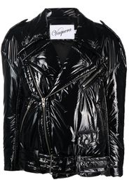 Vaquera high-shine biker jacket - Nero