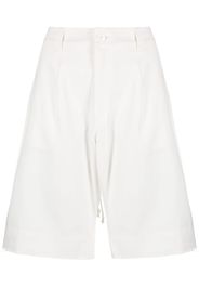 Vaquera lace-up cotton knee-length shorts - Bianco