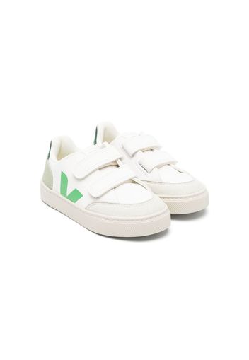 VEJA Kids touch-strap leather sneakers - Bianco