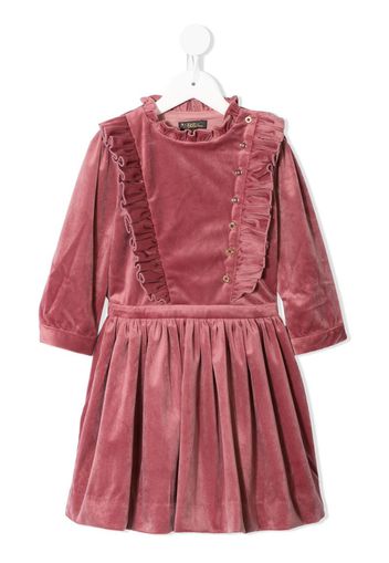 Evelyn velvet ruffled dress