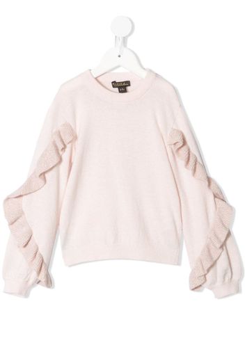 Hazel ruffled-sleeve jumper