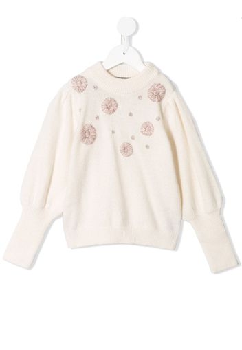 Stella floral-embroidered knit jumper