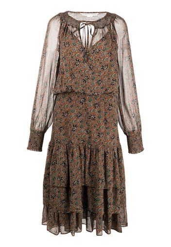 Veronica Beard Tunis floral-print midi dress - Marrone