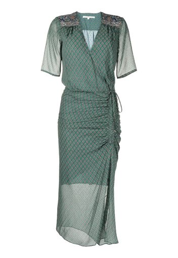 Veronica Beard patterned short-sleeved silk maxi dress - Verde