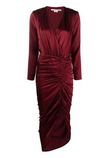 Veronica Beard ruched long-sleeve midi dress - Rosso