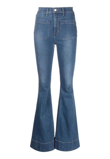 Veronica Beard patch pocket flared jeans - Blu