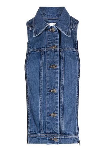 Veronica Beard button-front denim vest - Blu