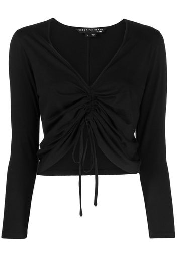 Veronica Beard plunging V-neck gathered-detail top - Nero