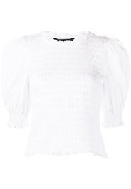 Veronica Beard Langston shirred crop top - Bianco