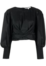 Veronica Beard balloon-sleeves cropped blouse - Nero