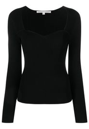 Veronica Beard sweetheart ribbed knit top - Nero