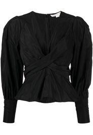 Veronica Beard twist detail V-neck blouse - Nero