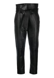 Veronica Beard belted faux leather trousers - Nero