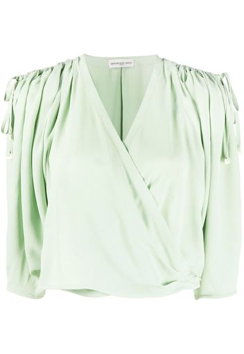 Veronique Leroy ruched wrap blouse - Verde