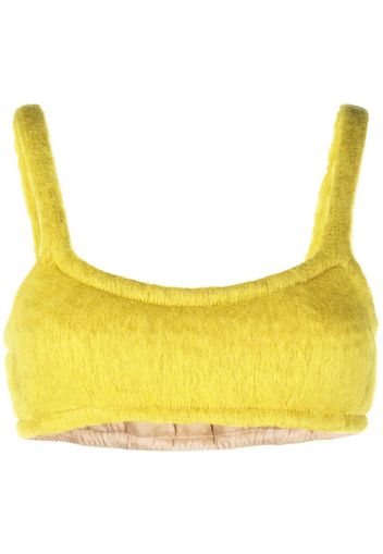 Veronique Leroy brushed mohair-blend bralette - Giallo