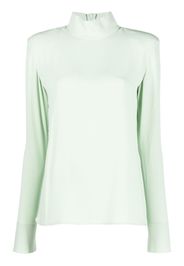 Veronique Leroy raw-cut edge long-sleeved top - Verde