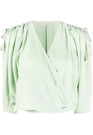 Veronique Leroy ruched wrap blouse - Verde