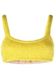 Veronique Leroy brushed mohair-blend bralette - Giallo