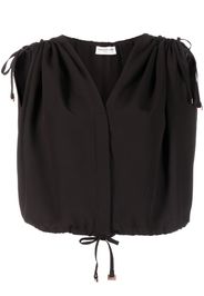 Veronique Leroy draped-shoulder cropped top - Marrone