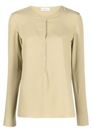 Veronique Leroy round-neck long-sleeve blouse - Verde