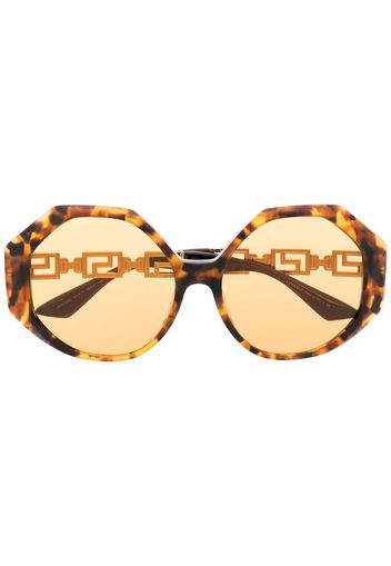 Versace Eyewear round-frame tortoiseshell sunglasses - Marrone