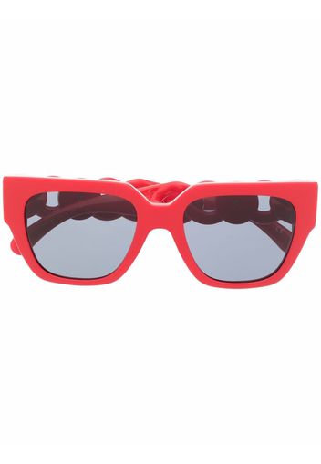 Versace Eyewear chain-arm square-frame sunglasses - Rosso