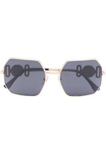 Versace Eyewear Temple hexagonal-frame sunglasses - Oro