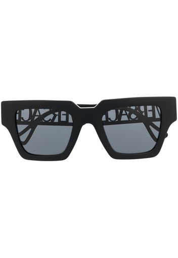 Versace Eyewear logo-arm square-frame sunglasses - Nero