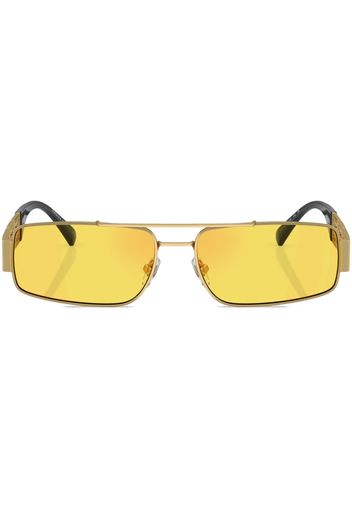 Versace Eyewear logo-plaque rectangular-frame sunglasses - Oro