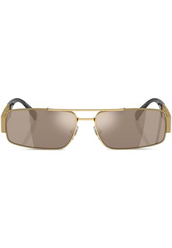 Versace Eyewear logo-plaque rectangular-frame sunglasses - Oro