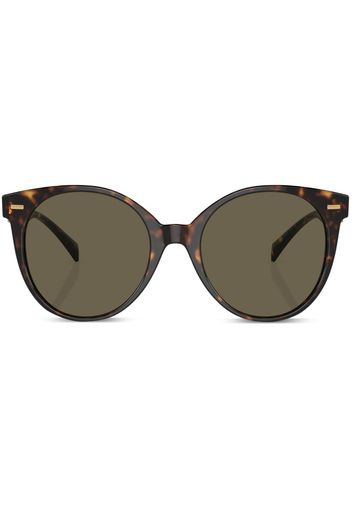 Versace Eyewear Occhiali da sole tondi con effetto tartarugato - Marrone