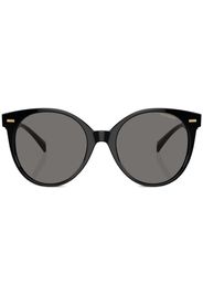 Versace Eyewear Occhiali da sole tondi con placca logo - Nero