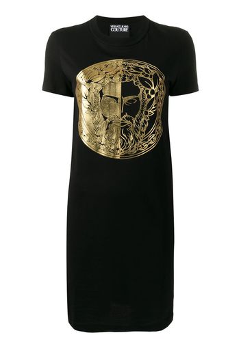 foil-print T-shirt dress