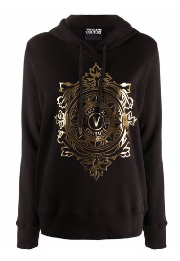 Versace Jeans Couture V-Emblem cotton hoodie - Nero