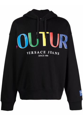 Versace Jeans Couture logo-print cotton hoodie - Nero