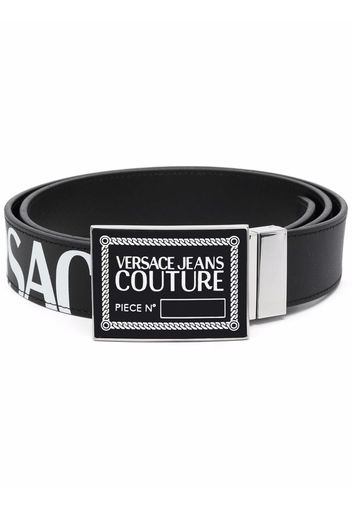 Versace Jeans Couture logo plaque leather belt - Nero