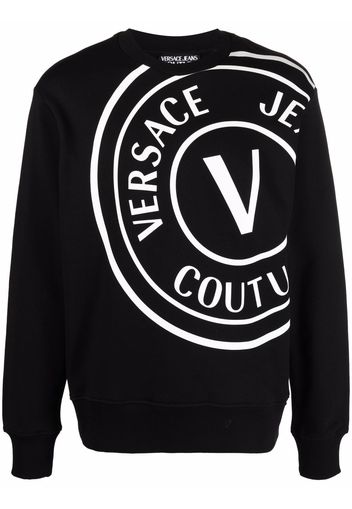 Versace Jeans Couture Felpa girocollo con stampa - Nero