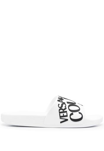 Versace Jeans Couture logo-print pool sliders - Bianco