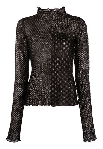 Versace Jeans Couture open-knit roll-neck jumper - Nero