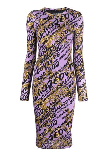 Versace Jeans Couture Abito midi con stampa Barocco - Viola