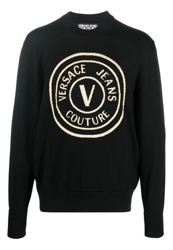 Versace Jeans Couture logo-print wool jumper - Nero