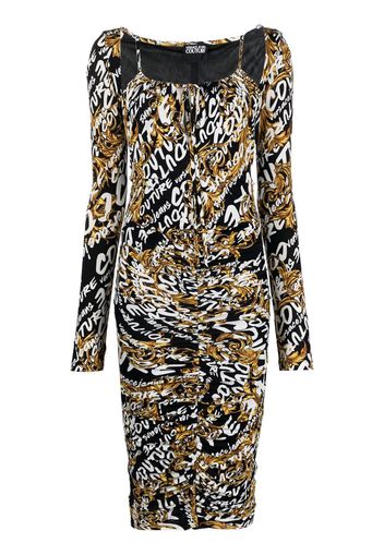 Versace Jeans Couture logo-print midi-dress - Nero