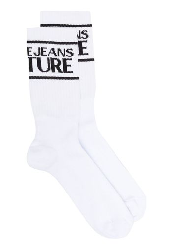 Versace Jeans Couture logo embroidered socks - Bianco